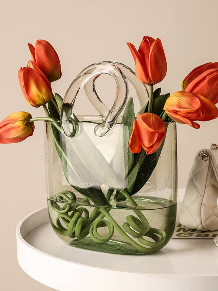 1pc European Style Luxury Transparent Blue Bubble Glass Bag-shaped Vase, Hydroponic Planter For L... | SHEIN