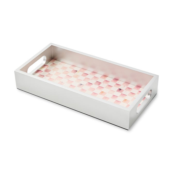 Rosy Check Glass Vanity Tray | MacKenzie-Childs