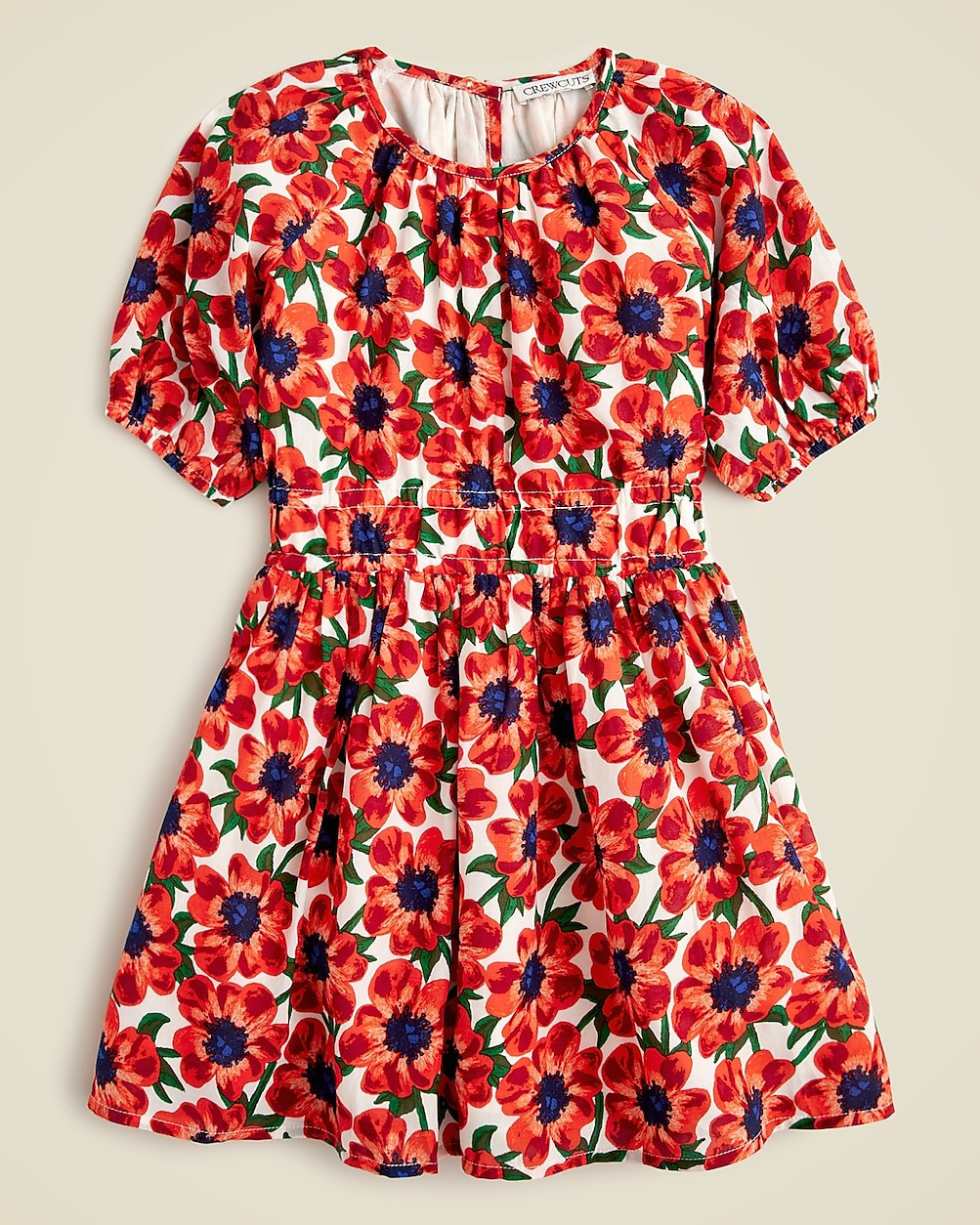 Girls' puff-sleeve dress in cotton voile floral | J. Crew US