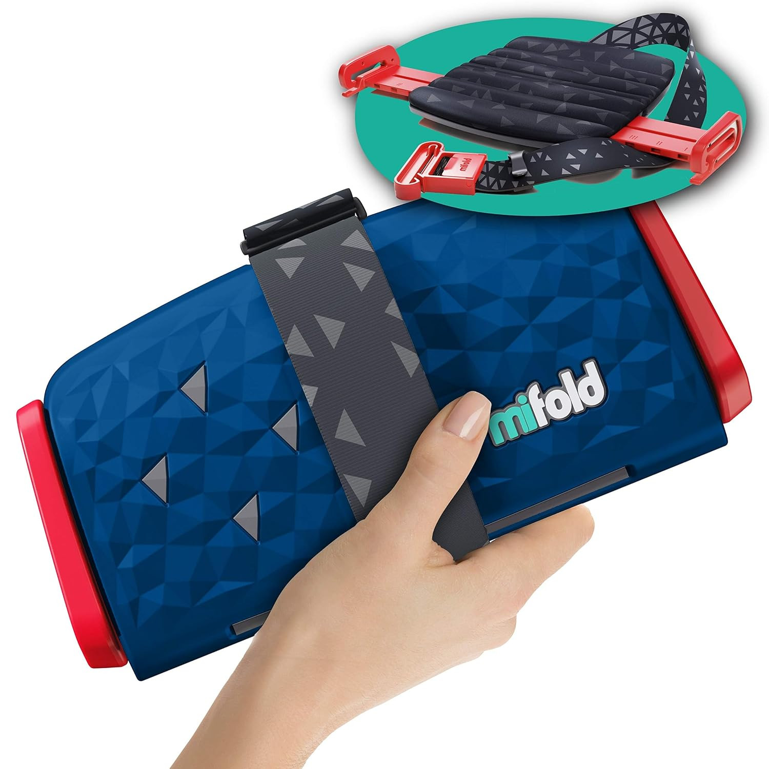 New Mifold Comfort Grab-and-go Car Backless Booster Seat-Compact and Portable for Every Day, Carpooling, Travel, Ocean Blue | Amazon (US)