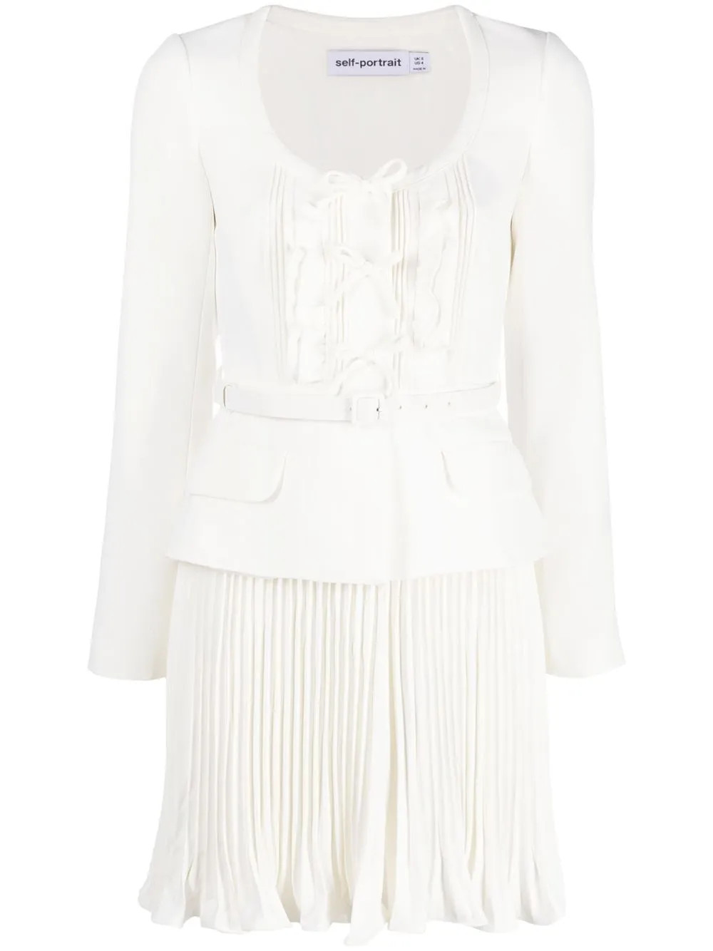 peplum-waist crepe mini dress | Farfetch Global