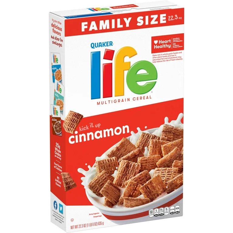 Quaker Life Multigrain Cereal Cinnamon, 22.3 oz | Walmart (US)