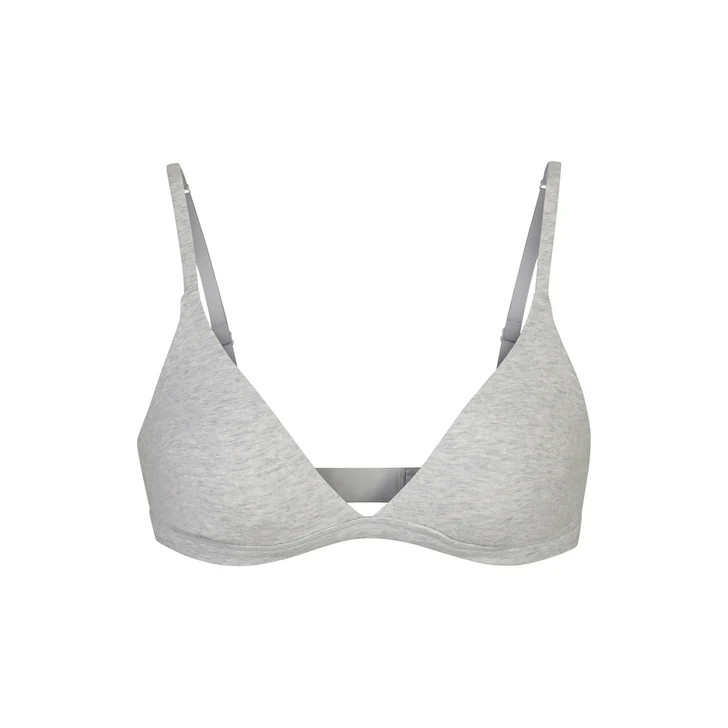 COTTON JERSEY TRIANGLE BRALETTE | LIGHT HEATHER GREY | SKIMS (US)