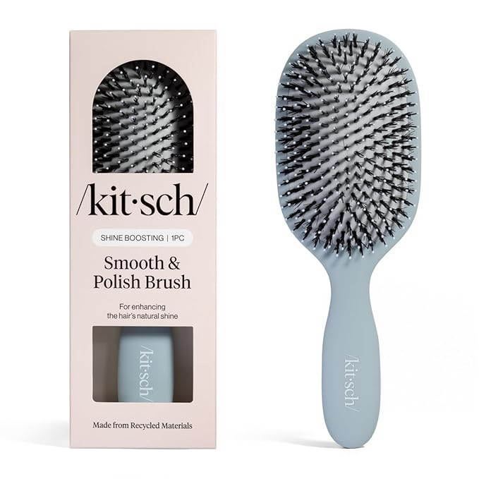 Kitsch Smooth & Polish Brush – Dual Bristle Detangler Brush, Shine & Frizz Control – Vegan Bo... | Amazon (US)