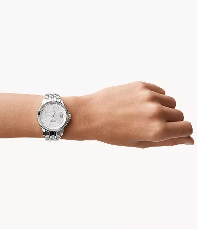 FB-01 Three-Hand Date Stainless Steel Watch | Fossil (US)