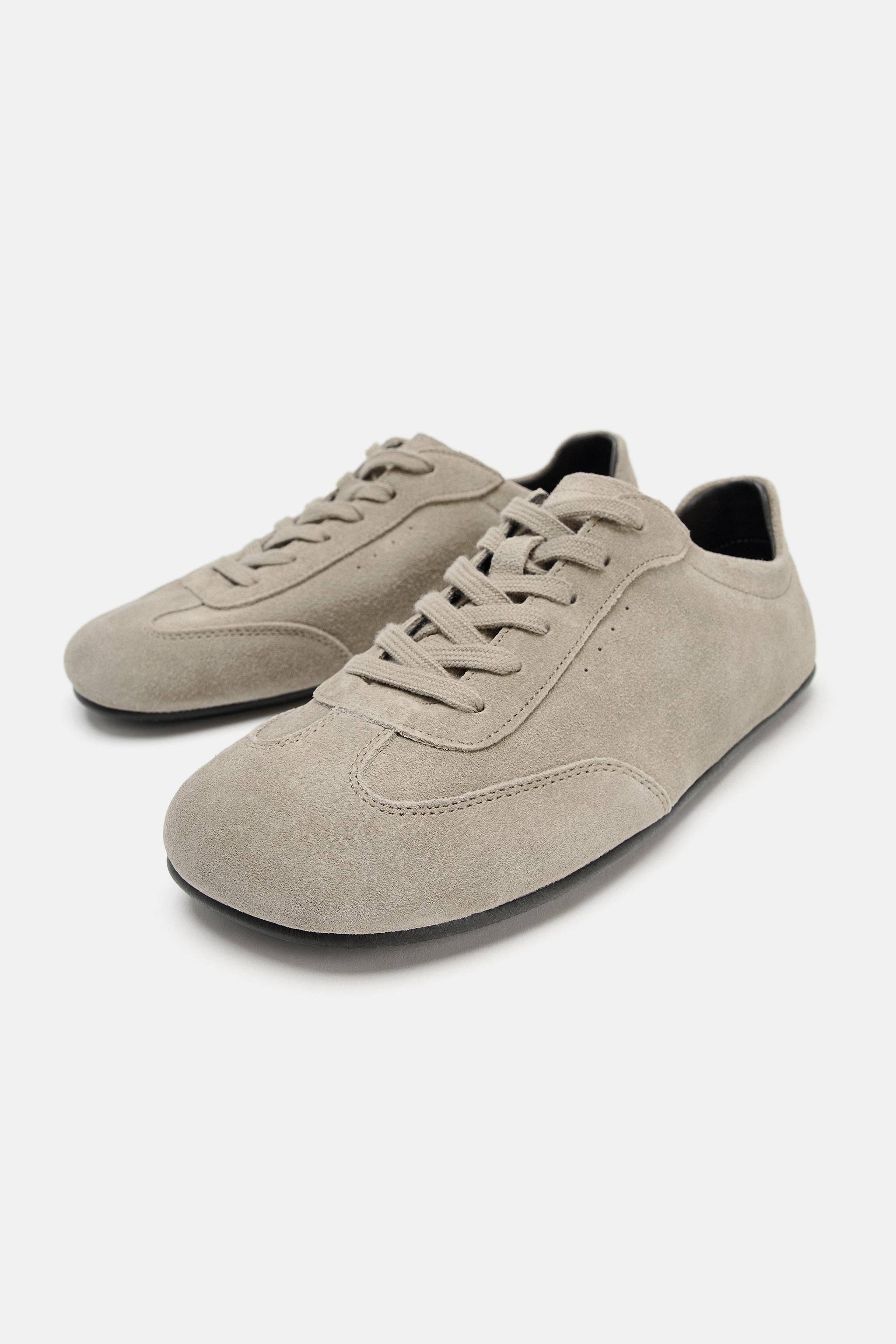 FLACHER SPORT-SNEAKER AUS WILDLEDER | Zara DE