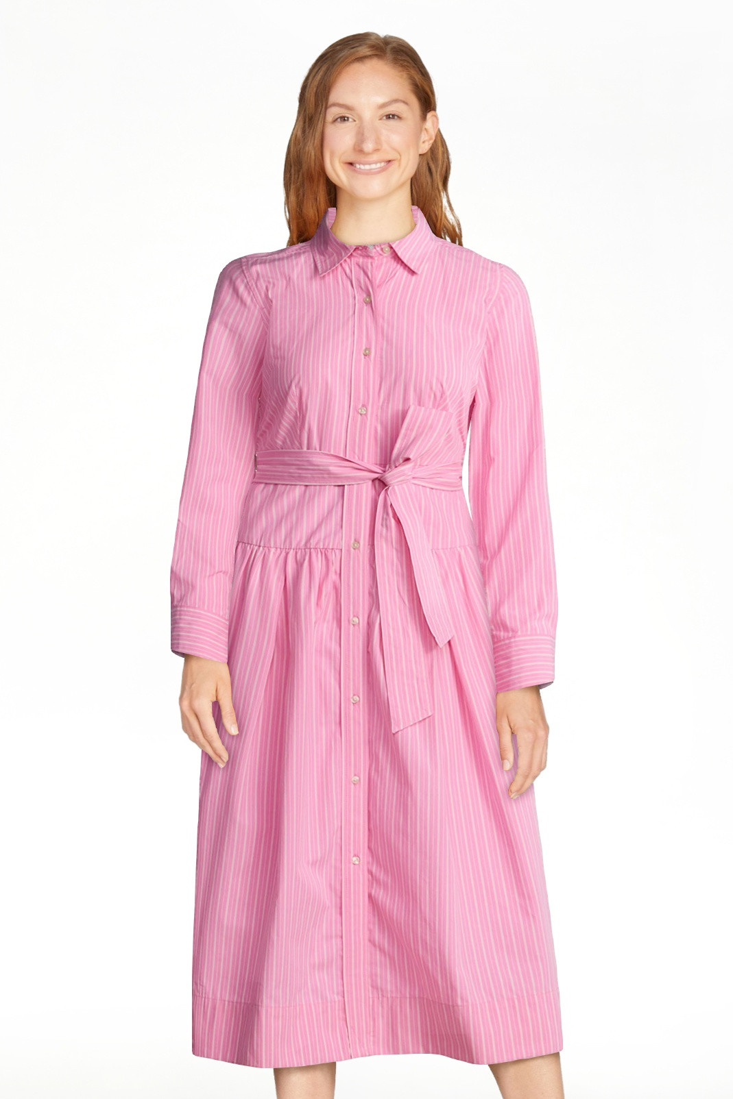 Free Assembly Women's and Women’s Plus Belted Cotton Maxi Shirtdress with Long Sleeves, Sizes X... | Walmart (US)