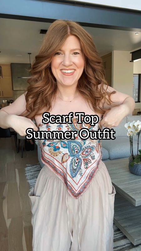 Summer outfit from amazon. Size medium in all. 

Scarf top outfit. 

#LTKMidsize #LTKFindsUnder50 #LTKStyleTip