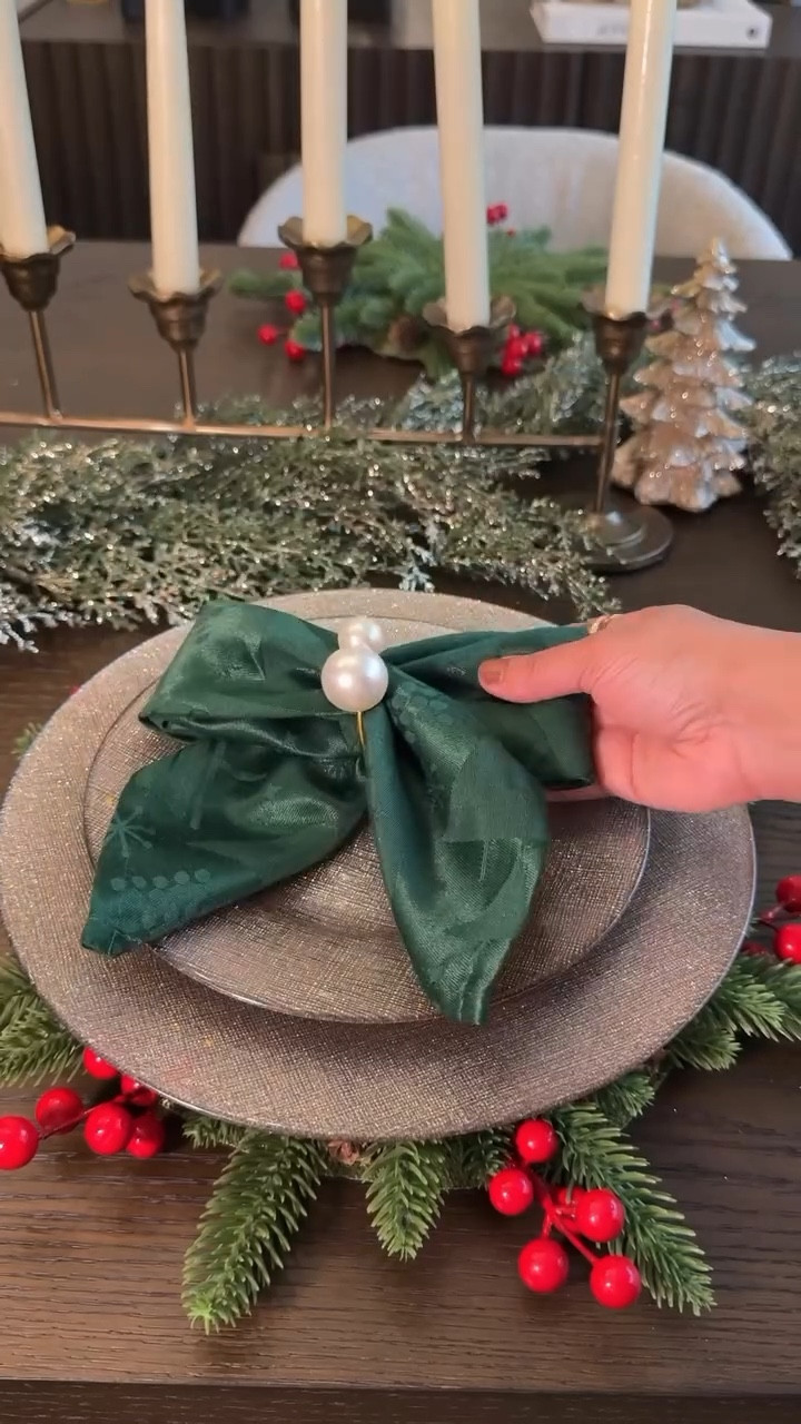Elevate your Tablescape  this year with these bow or Rose Napkin fold - very simple and elegant! 

Napkin folds are so simple yet elevates  any dinner setting. Both of these are great if you are hosting this holiday season. If I have to pick one it would be the  bow fold because it looks sophisticated! Use linen or cotton napkins because they  can hold the shape really easily! Save this for your Christmas or thankgiving dinner settings!✨ @amazon @walmart #walmarthome #walmartfinds 
#ltkholiday 
Amazon Home Finds 
Holiday TableScape
Folding hacks 
Napkin folding 
Hosting ideas 
Christmas ideas 
Home inspiration 
Easy diy 
Table decor

#LTKHome #LTKSaleAlert #LTKSeasonal