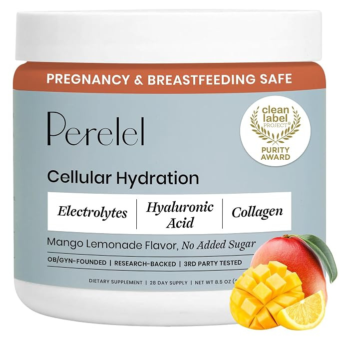 Perelel Electrolyte Powder with Collagen & Hyaluronic Acid, Mango Lemonade | Amazon (US)