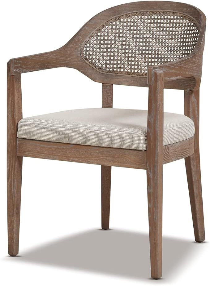 Jennifer Taylor Home Mid-Century Modern Cane Back Dining Chair, Taupe Beige Textured Weave | Amazon (US)