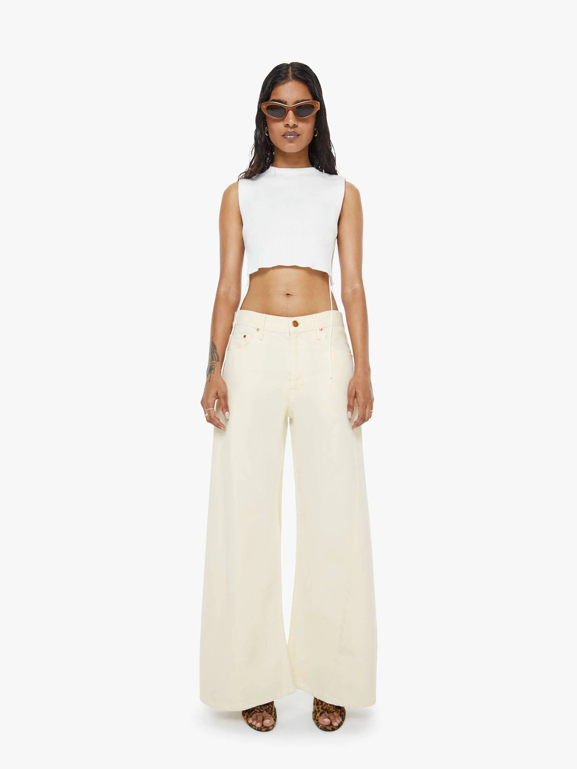 PETITES The Lil Lemon Twist Sneak - Natural | Mother Denim