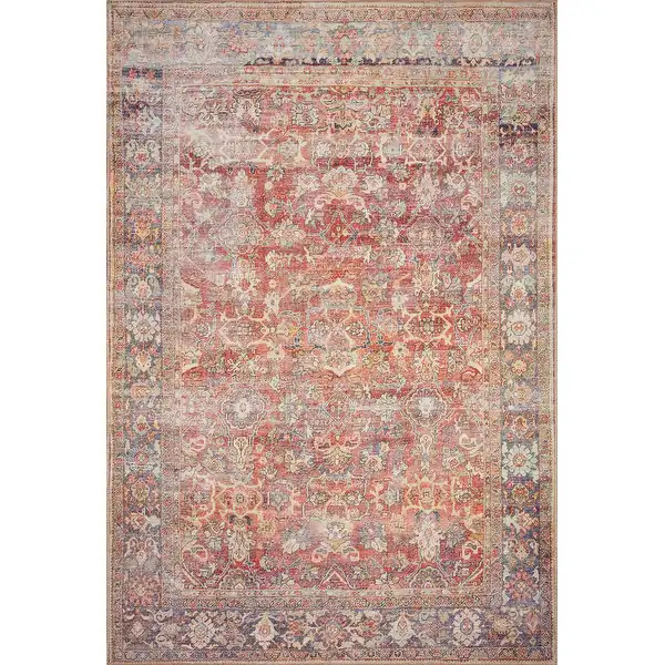 Alexander Home Victoria Bohemian Botanical Printed Area Rug - 2'-3" x 3'-9" - spice / marine | Bed Bath & Beyond