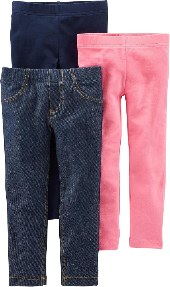 Simple Joys by Carter's Girls' 3-Pack Leggings | Amazon (US)