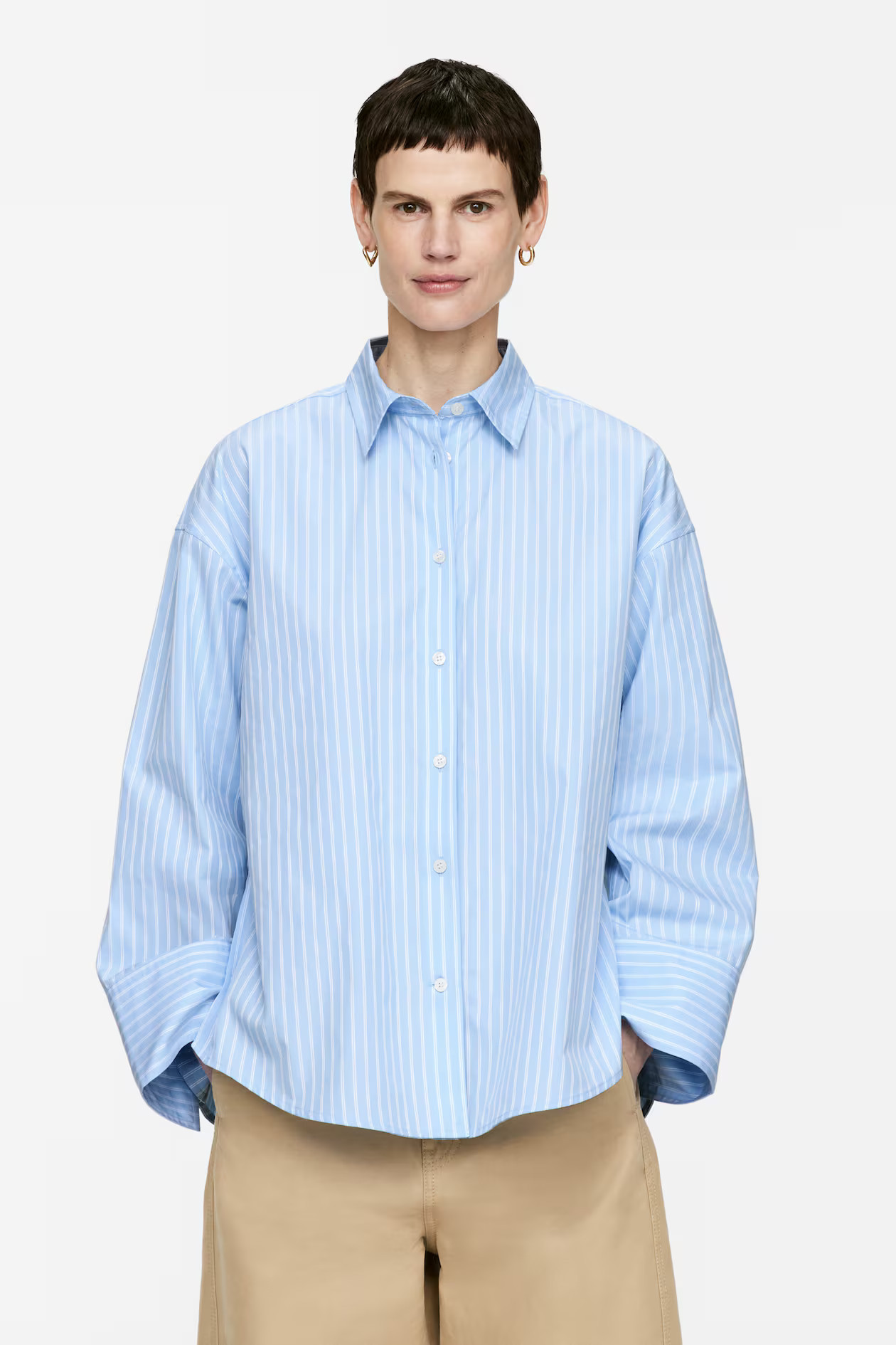 Camisa de algodón de manga ancha | H&M (FR, IT, ES, PT, BE)