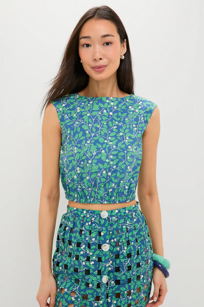 Dark Blue Limes Cinched Top | Tuckernuck (US)