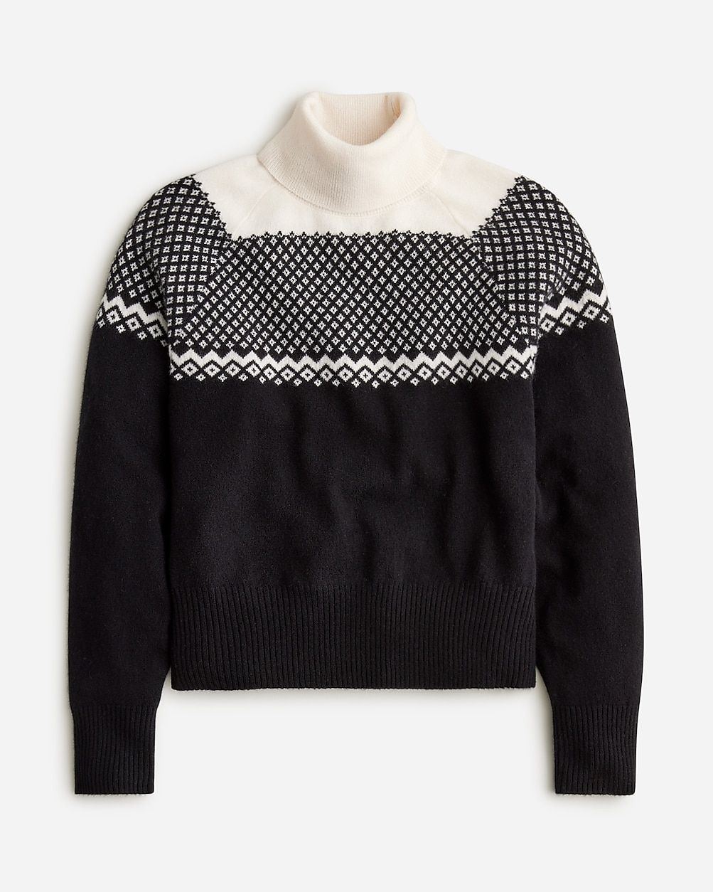 Cashmere shrunken Fair Isle turtleneck sweater | J.Crew US