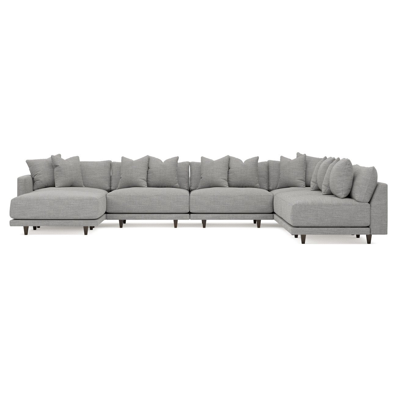 Toulouse Nickel Performance Modular 7-Piece Corner Sectional With Ottoman - Left End - 171 | Kathy Kuo Home