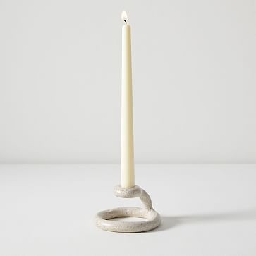 SIN Uni Candlestick Holder - Speckled White | West Elm (US)