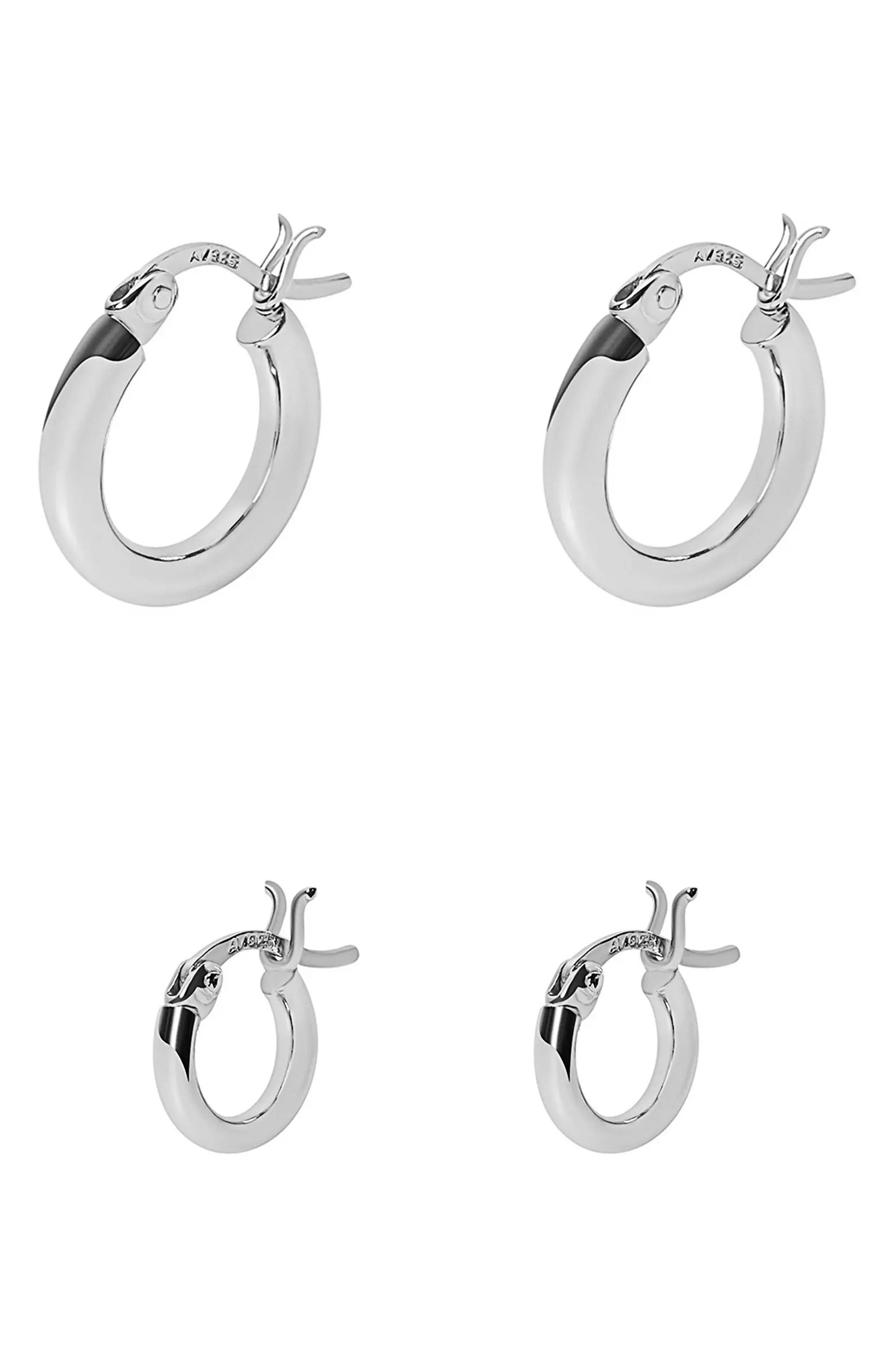 Argento Vivo Sterling Silver Set of 2 Hoop Earrings | Nordstrom | Nordstrom