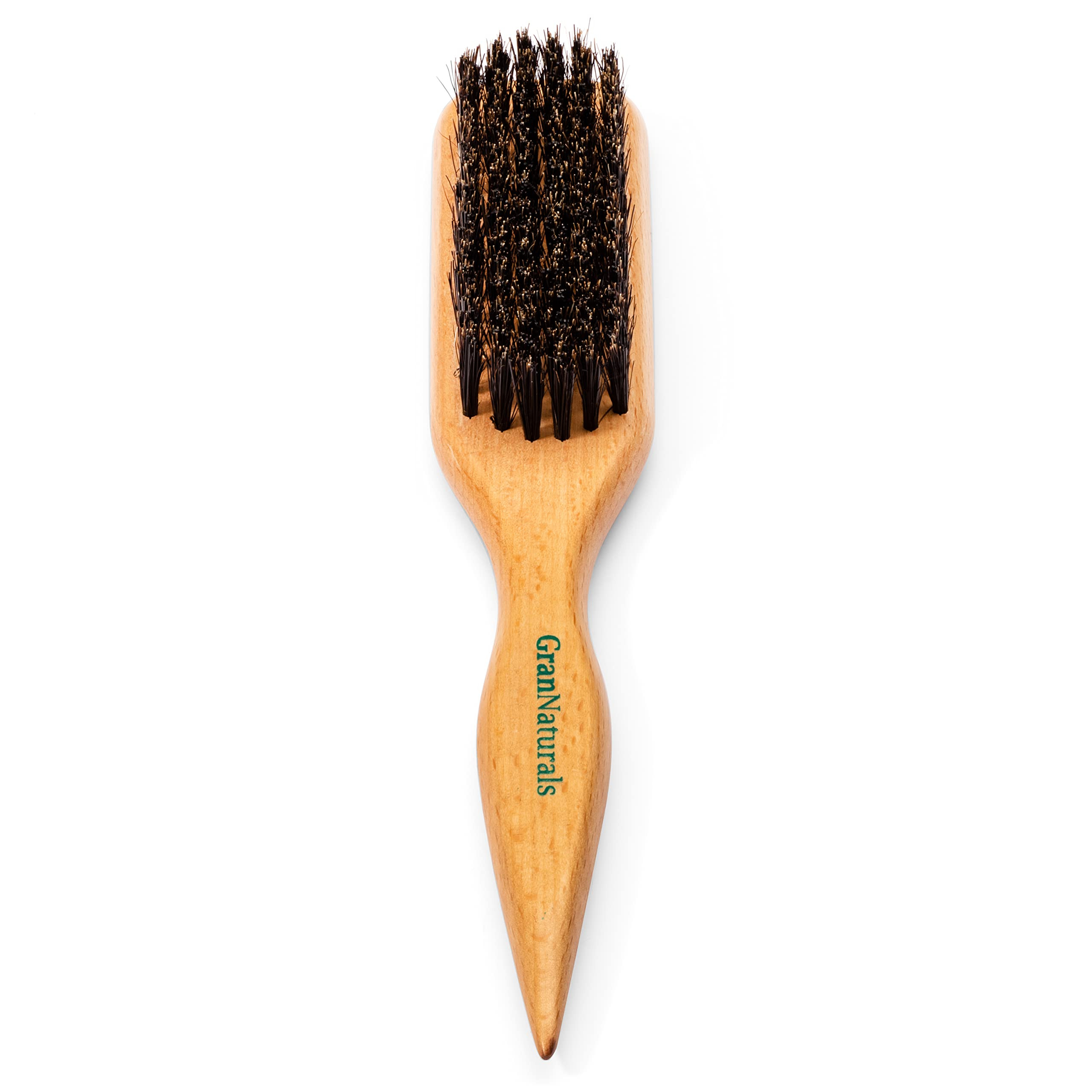 GranNaturals Boar Bristle Slick Back Hair Brush for Sleek Ponytail Bun & Smoothing Baby Hairs, Fl... | Amazon (US)
