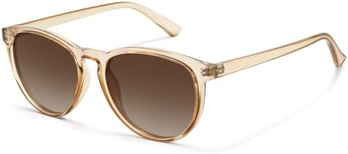 Classic Round Polarized Sunglasses for Women Retro Shades Trendy Vintage Sun Glasses | Amazon (US)