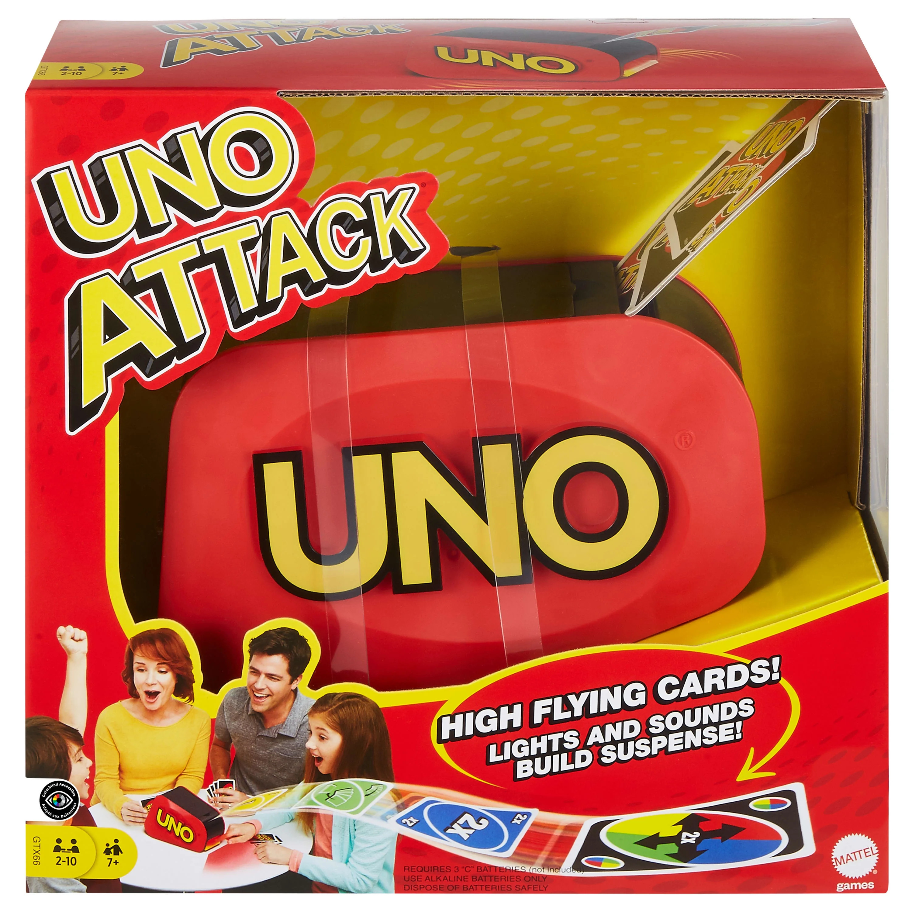 UNO Attack Card Game for Family Night with Card Launcher Featuring Lights & Sounds | Walmart (US)