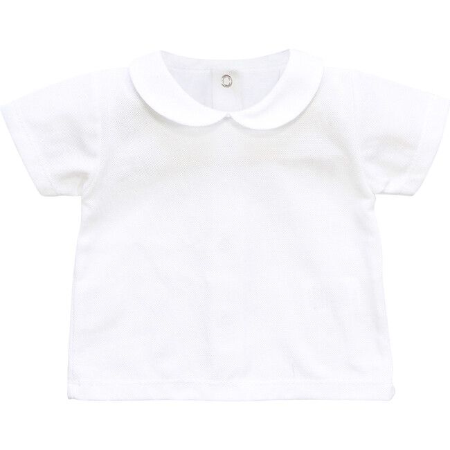 Grey Elephant | Peter Pan Collared Shirt, White (White Red, Size 1M) | Maisonette | Maisonette