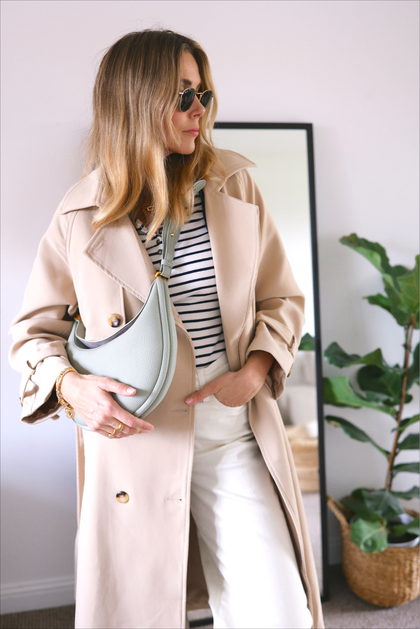 Spring outfit, spring style, spring look, white jeans, trench coat, stripe top

#LTKeurope #LTKstyletip #LTKSeasonal