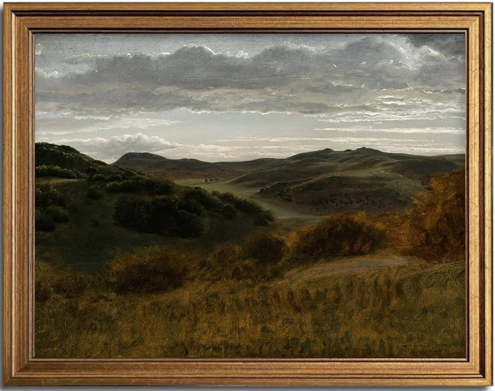 KBKBART Gold Framed Vintage Landscape Wall Art Home Decor, Retro Mountain Vintage Painting Prints... | Amazon (US)