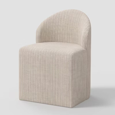 Ella Tub Upholstered Dining Chair Pinstripe Linen - Threshold™ | Target