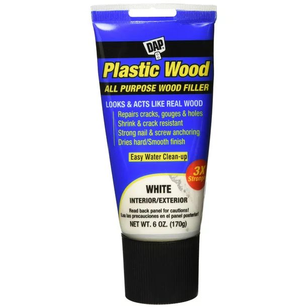 DAP Plastic Wood Latex Based Wood Filler, White, 6 oz - Walmart.com | Walmart (US)