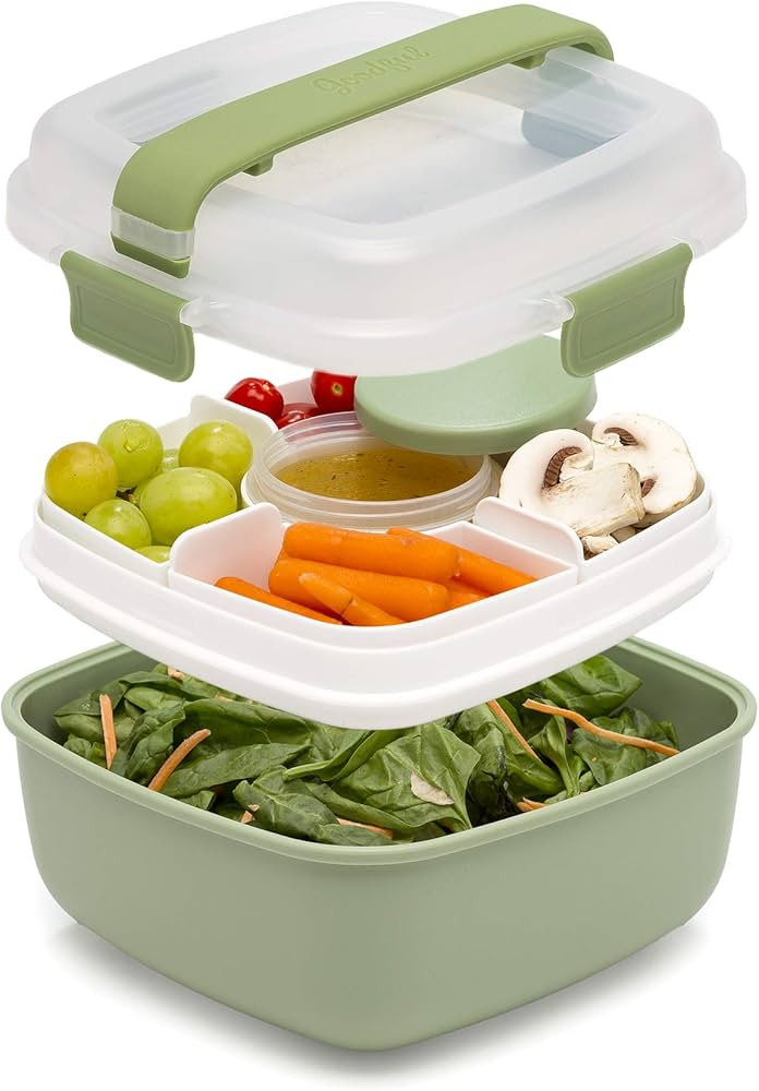Goodful Stackable Lunch Box Container, Bento Style Food Storage with Removeable Compartments for ... | Amazon (US)