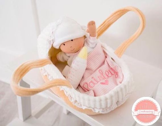 Personalised first doll with carry cot and blanket | Etsy (US)