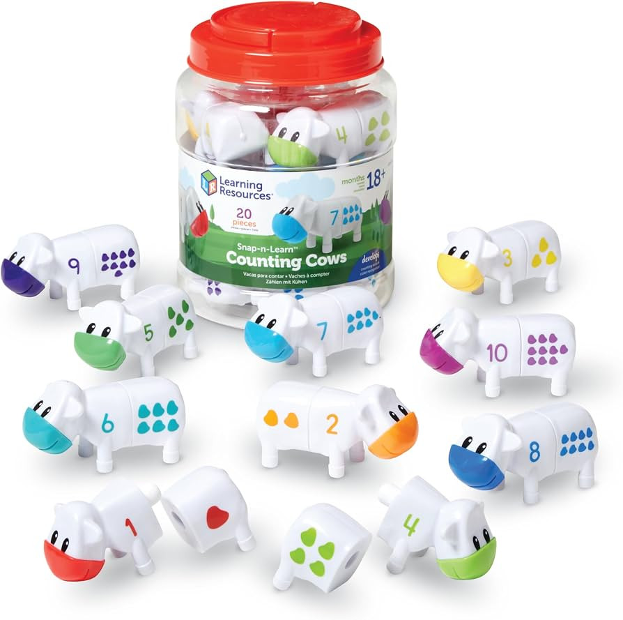 Learning Resources Snap-n-Learn Counting Cows Toy Set - Toddler Toys, Farm Animals, Color Sorting... | Amazon (US)