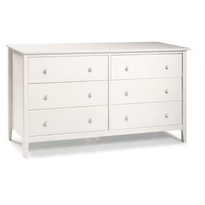 Alaterre Furniture Simplicity White Pine 6-Drawer Standard Dresser Lowes.com | Lowe's