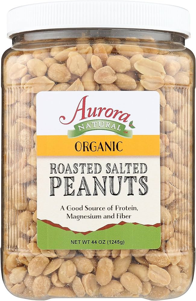 Aurora Products Organic Roasted & Salted Peanuts, 44 OZ | Amazon (US)