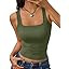 Trendy Queen Women's Double Lined Square Neck Tank Top | Amazon (US)