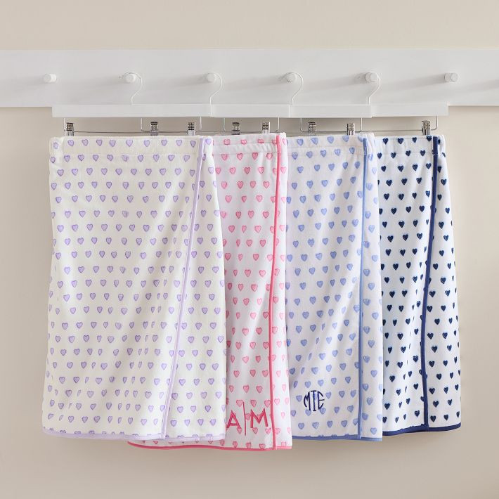 Roller Rabbit Heart Bath Wrap, O/S, Pink Multi | Pottery Barn Teen