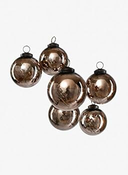 Serene Spaces Living Set of 6 Decorative Antique Bronze Mercury Glass Ball Ornament for Window Bo... | Amazon (US)