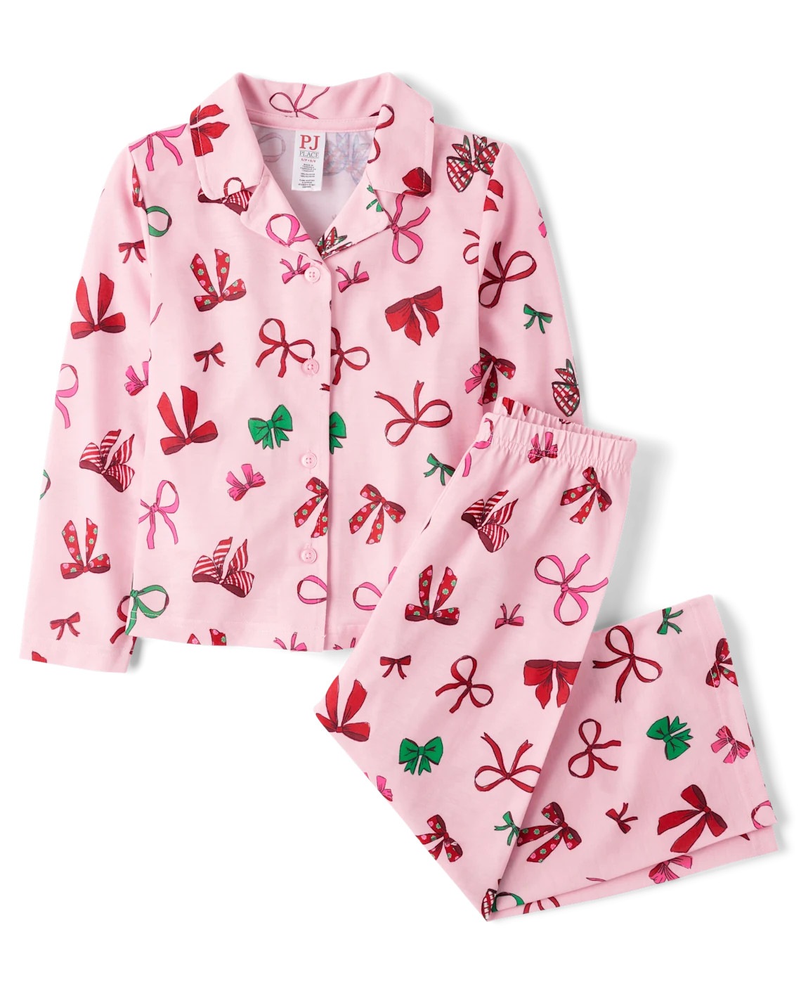 Girls Mommy And Me Holiday Bow Pajamas - pink | The Children's Place