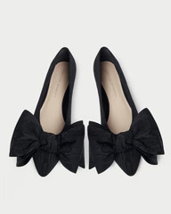 Noa Black Moiré Bow Flat | Loeffler Randall