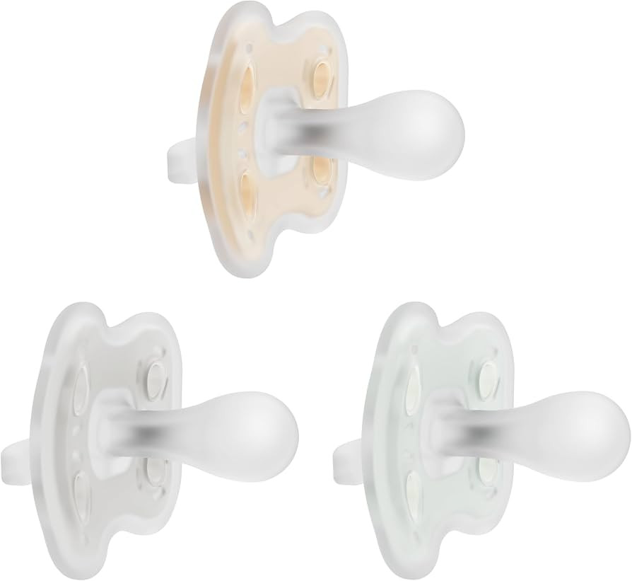 Dr. Brown's Advantage One-Piece Silicone Baby Pacifier, Fully Symmetrical Soother, Ecru/Gray/Gree... | Amazon (US)