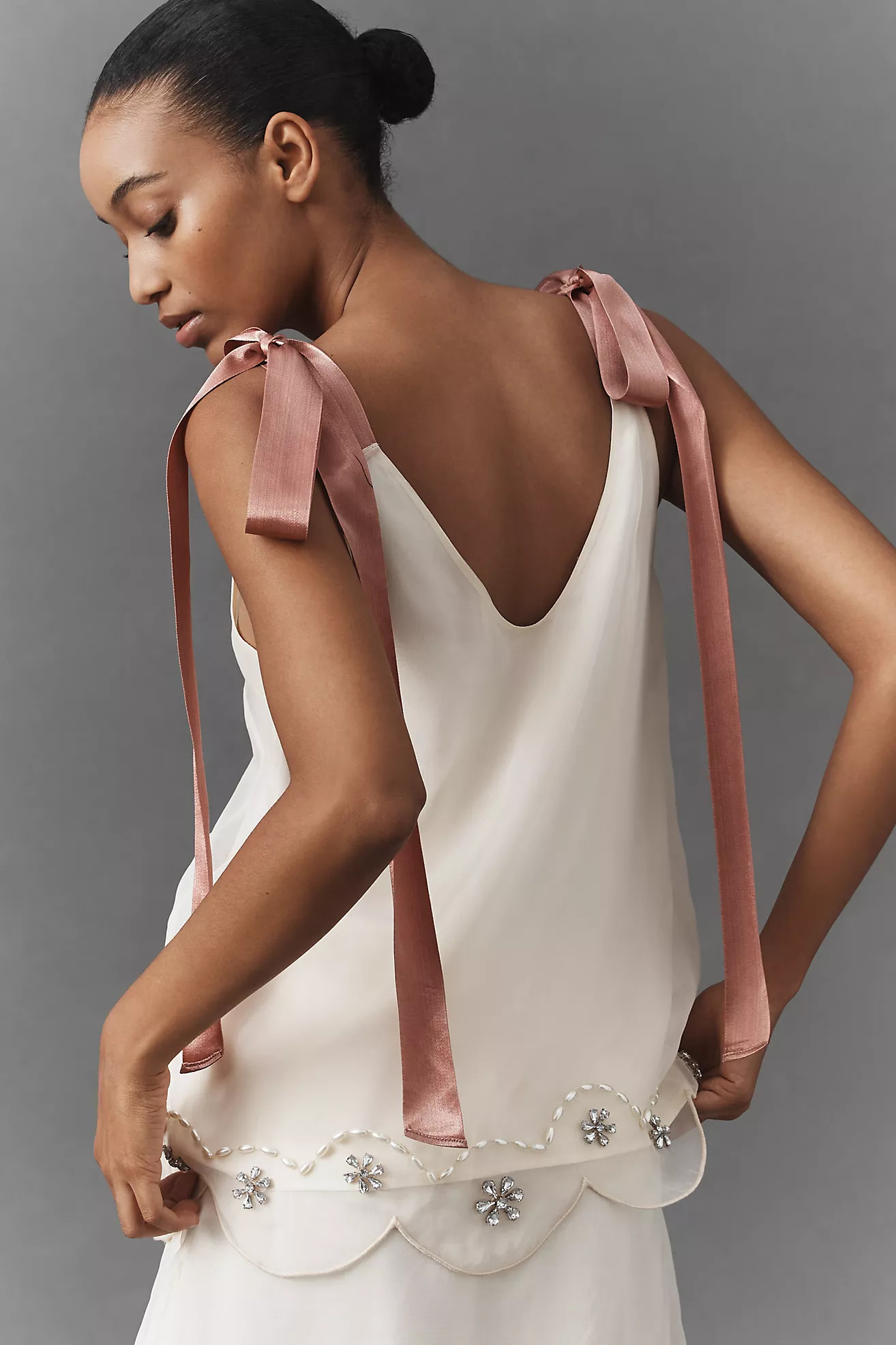 By Anthropologie Tie-Strap Crystal Tank Top | Anthropologie (US)