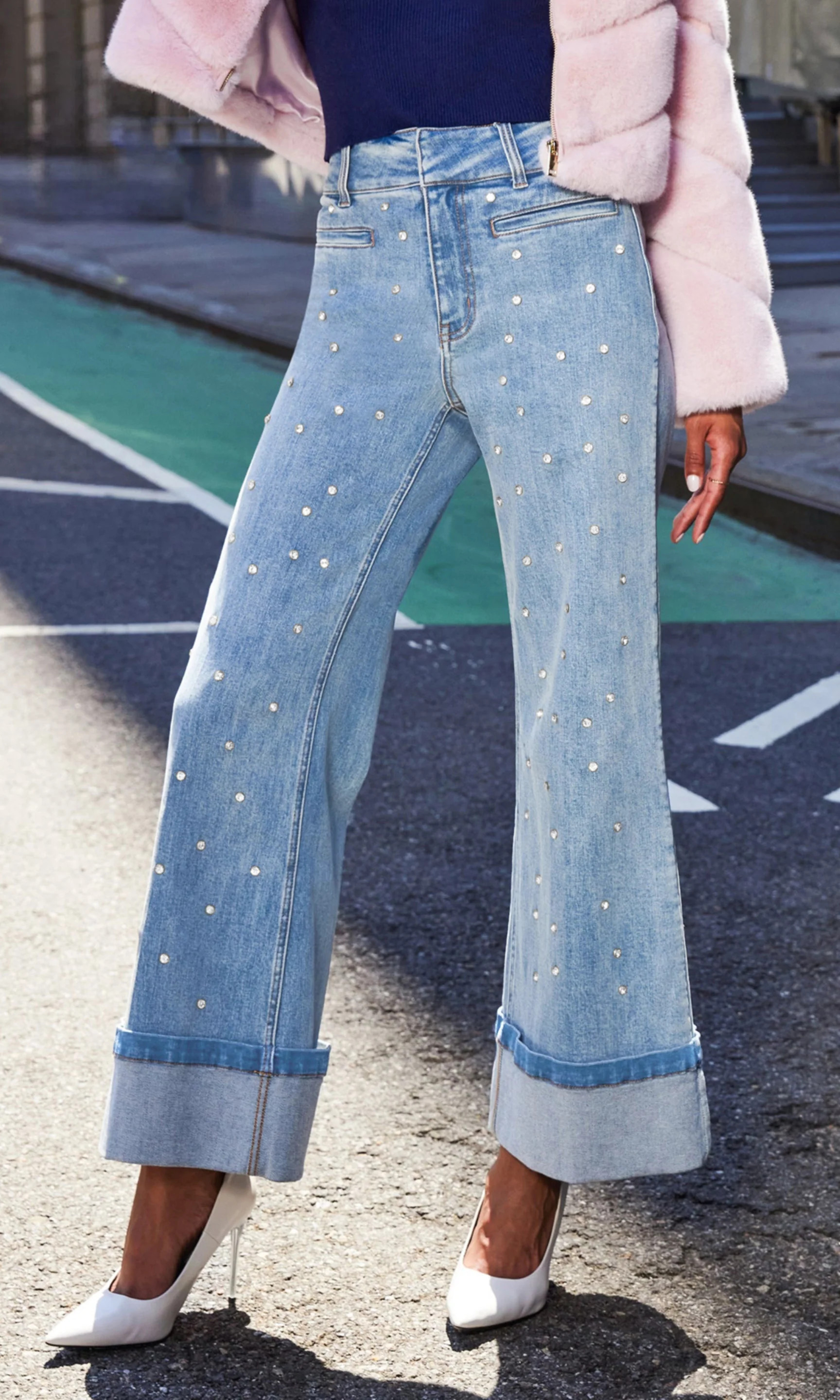 Raquel Crystal Stud Jeans | Generation Love