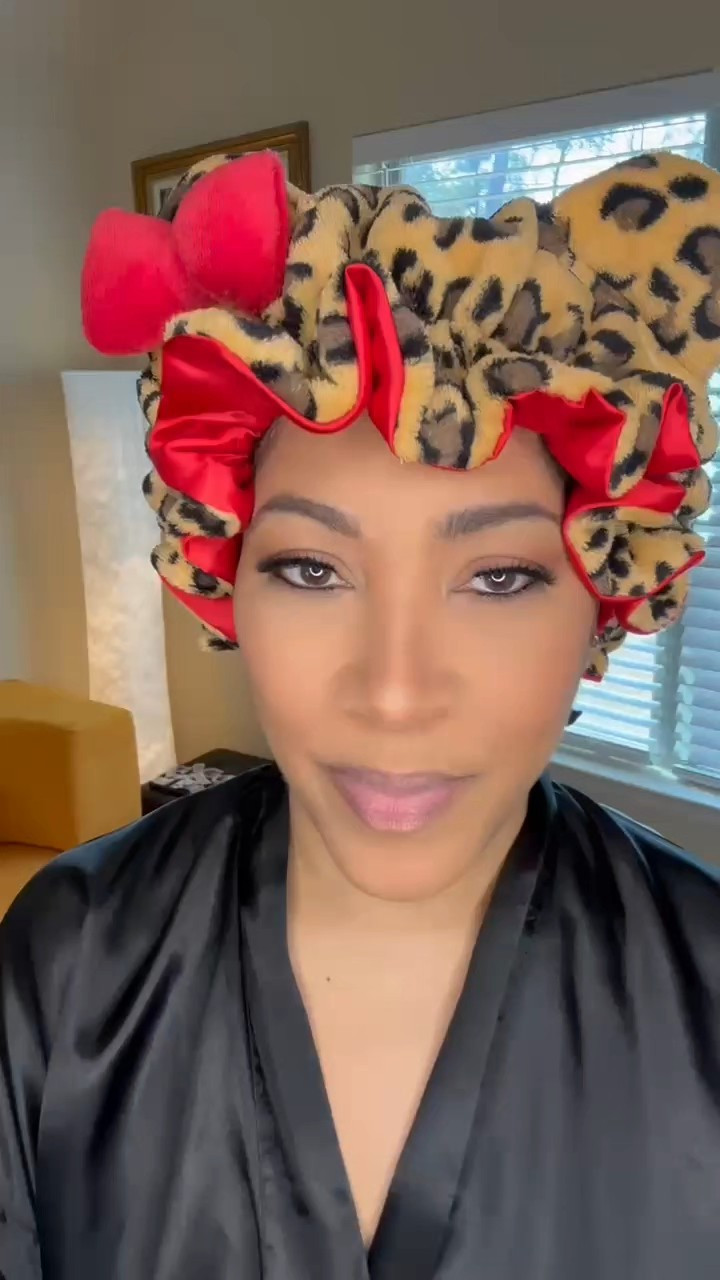 This plushy leopard print bonnet keeps all your hair place and let's you keep it super cute while you do your makeup or prepare for bed. What's better than cute and functional? #leopardprintbonnet 

#LTKgrwm