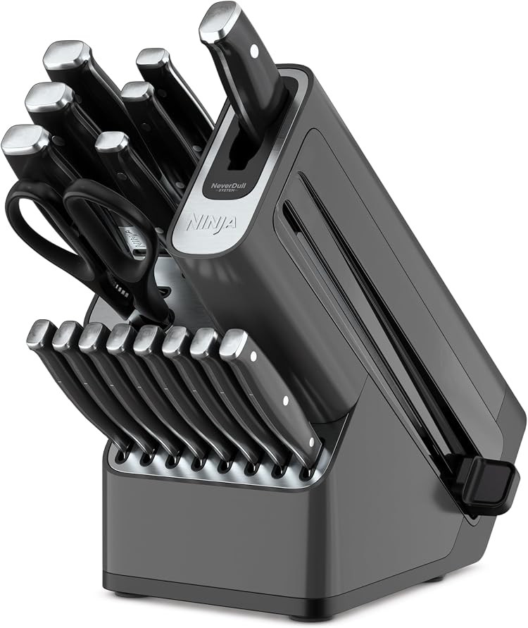 Ninja K32012 Foodi NeverDull Premium Knife System, 12 Piece Knife Block Set with Built-in Sharpener, German... | Amazon (US)