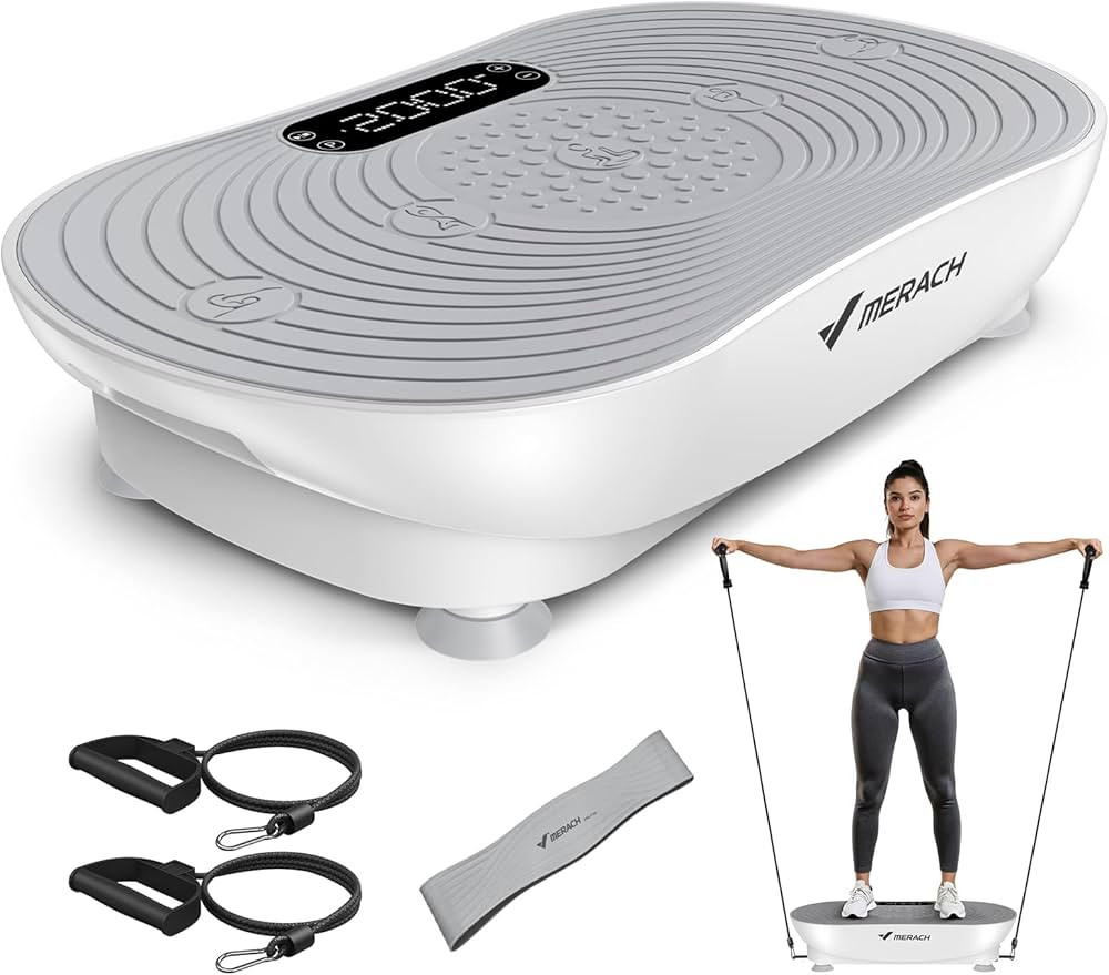 MERACH Vibration Plate Exercise Machine, Vibrating Platform for Lymphatic Drainage Weight Loss Mu... | Amazon (US)