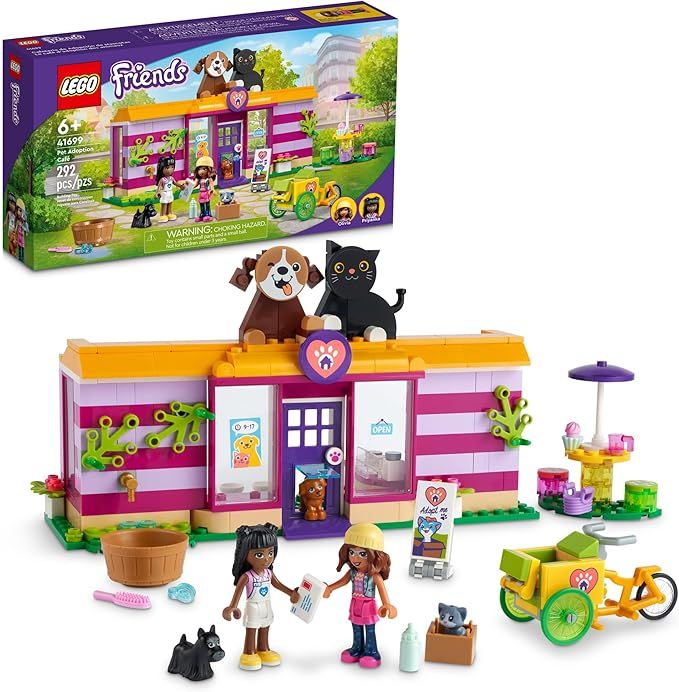 LEGO Friends Pet Adoption Café 41699 Building Toy Set for Kids, Girls, and Boys Ages 6+ (292 Pie... | Amazon (US)