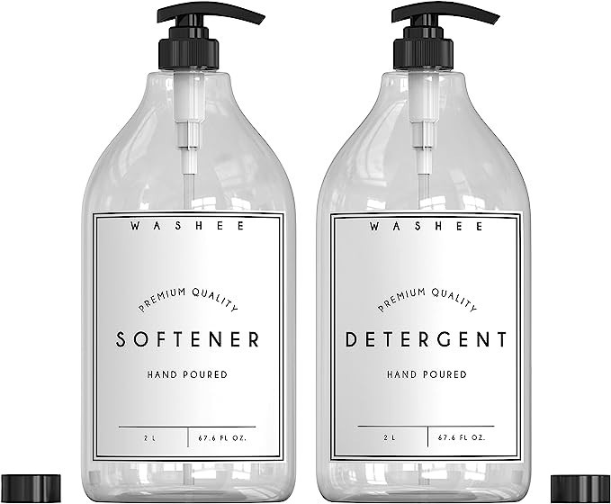Laundry Soap Dispenser Set - Large Laundry Detergent Dispenser & Fabric Softener Dispenser (67.6 ... | Amazon (US)
